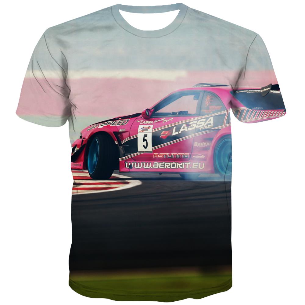 Racing Car T-shirt Men Metal Tshirts Novelty City T-shirts 3d Gray Tshirts Cool Retro T-shirts Graphic