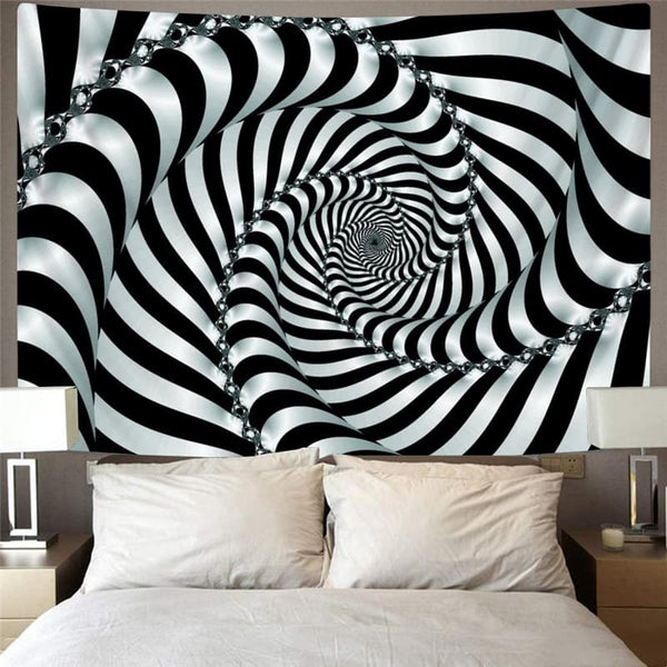 
Dizziness Tapestry Black And White Home Tapestrys Abstract Tenture Mandala Psychedelic Wall Tapestry
                