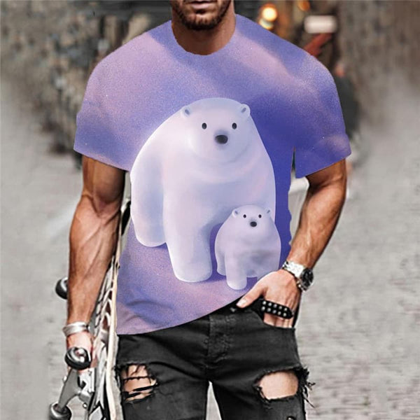 
Bear T shirt Men Animal T-shirts 3d Love Shirt Print Star Anime Clothes
                