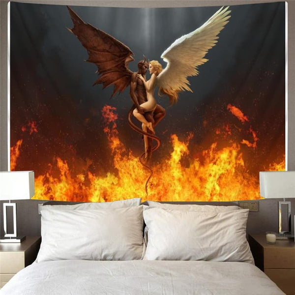 
Flame Tapestry Couple Rug Wall Novel Tenture Mandala Decor Mandala Witchcraft
                