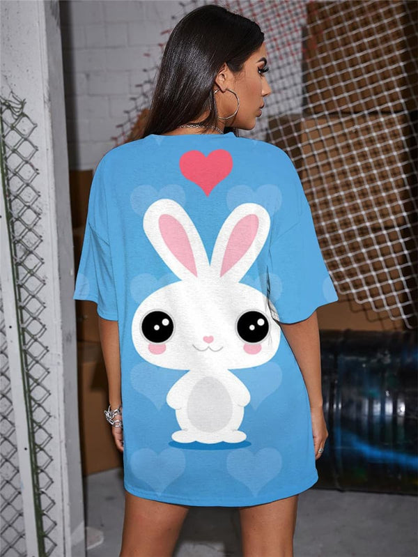 
Rabbit T-shirt Women Animal Summer Lovely Funny T shirts Home Tshirt Printed
                
