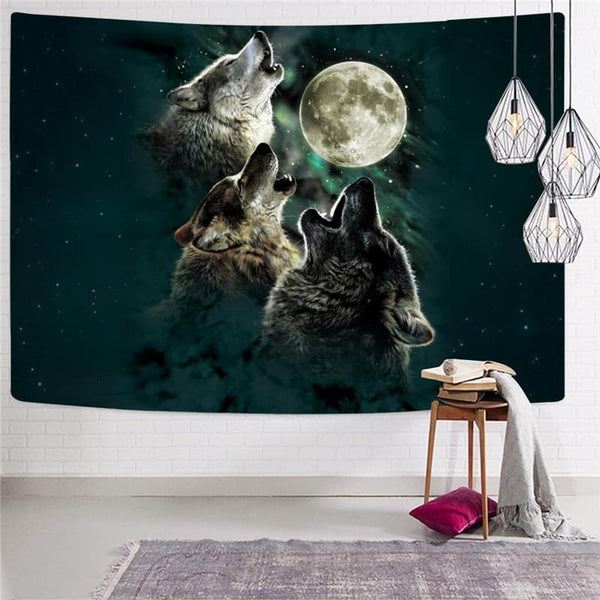 
Wolf Tapestry Animal Wall Tapestry Anime Tapestries Moon Home Tapestrys Wolf Pack Rug Wall
                