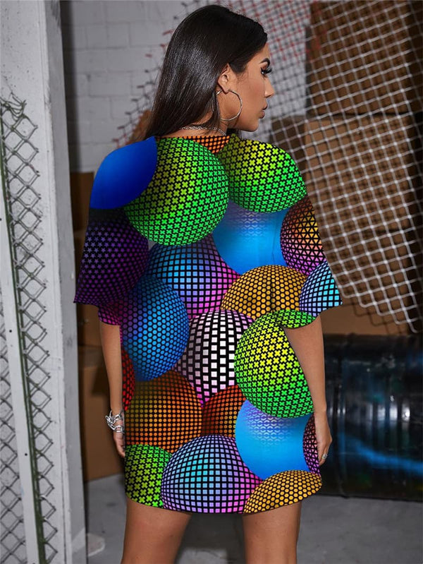 
Colorful T-shirt Women Dots Summer Harajuku Tshirt Printed Novel Funny T shirts
                