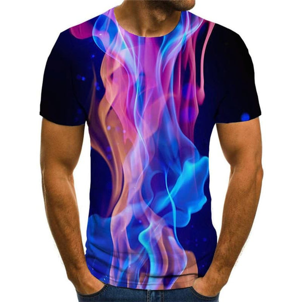 
Flame T shirt Men Smoke Shirt Print Colorful Tshirt Printed Harajuku Tshirts Casual
                