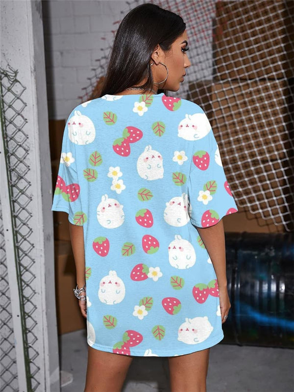 
Rabbit T-shirt Women Lovely Summer Cake Funny T shirts Ice Cream Tshirt Printed
                