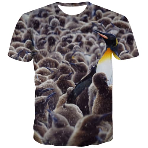 Animal T shirts Men Penguin Tshirts Cool Lovely T shirts Funny Leisure Tshirts Novelty - KYKU