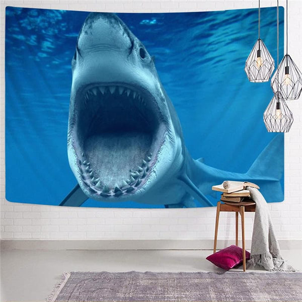 
Shark Tapiz Animal Tapestries Blue Home Tapestrys Gothic Tenture Mandala Angry Wall Tapestry
                