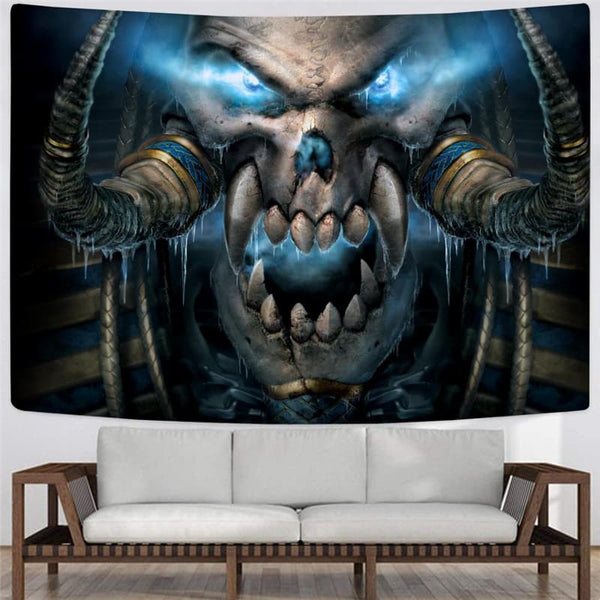 
Skull Tapiz Punk Wall Tapestry Beast Home Tapestrys Blue Tenture Mandala Angle Rug Wall
                