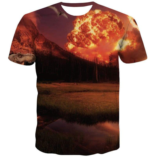 Flame T-shirt Men War Tshirts Novelty Animal Tshirts Cool Harajuku T shirts Funny Cartoon Tshirt Printed - KYKU