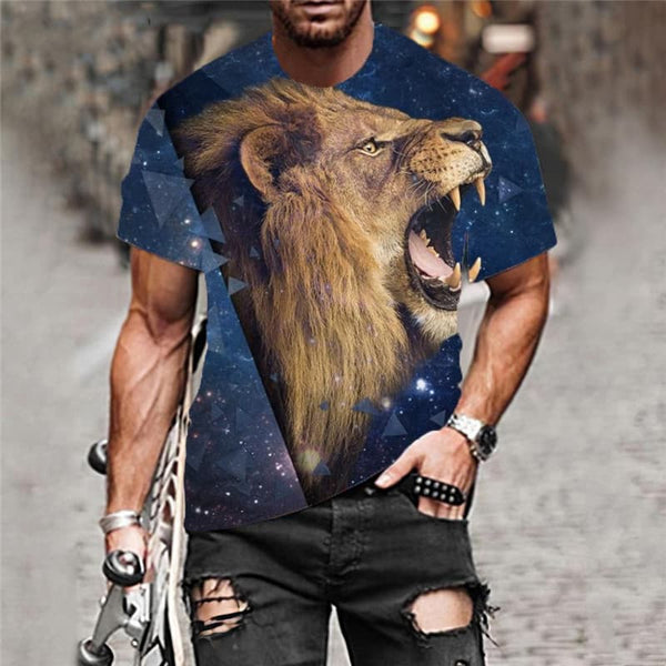 
Lion T shirt Men Animal Anime Clothes Galaxy Tshirts Casual Short Sleeve
                
