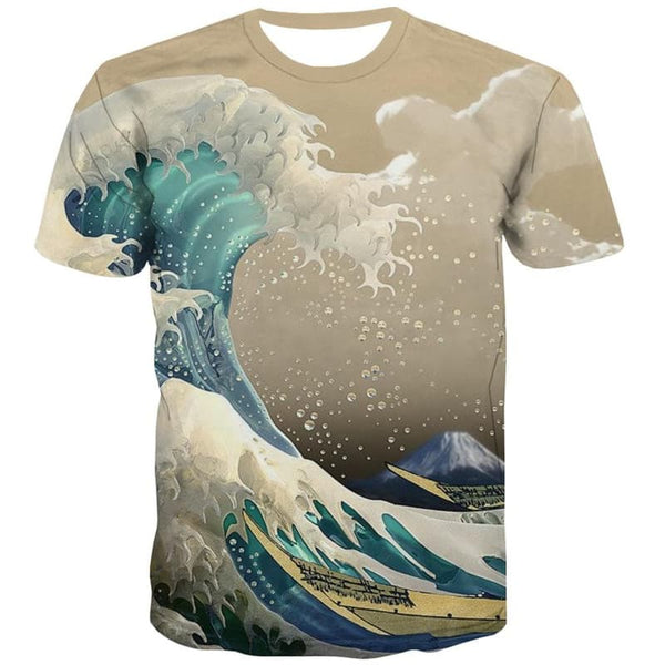
Waves T-shirt Men Sail Anime Clothes Surf Funny T shirts Ocean Shirt Print
                
