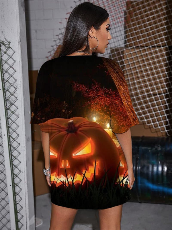 
Halloween T Shirt Women Pumpkin Funny T shirts Party Shirt Print Cosplay Summer
                