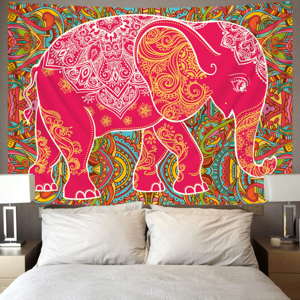
Mandala Tapiz Psychedelic Tenture Mandala Elephant Tapestries enthusiasm Home Tapestrys red Rug Wall
                