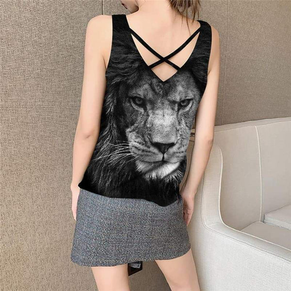 
Lion Tank Top Women Animal Funny Top Anime Sleeveless 3d Harajuku Vest Print Street Anime Clothes - KYKU
                