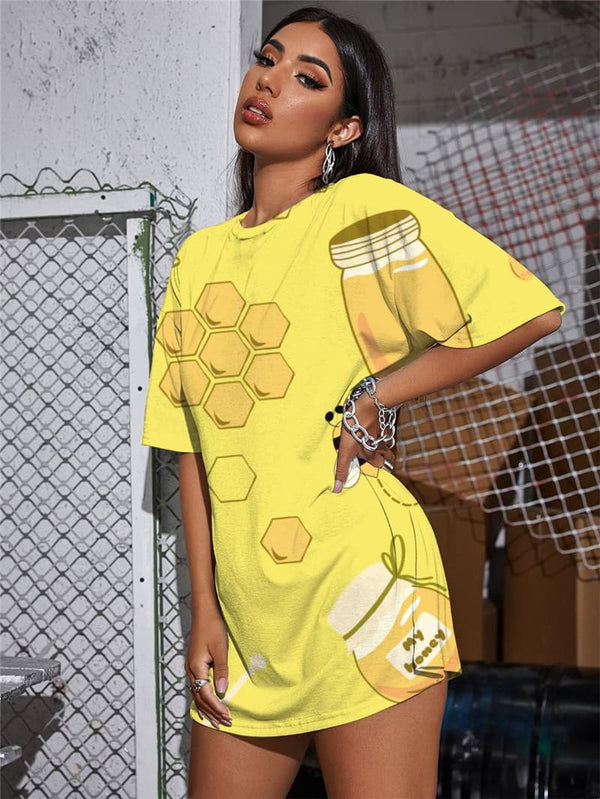 
Bee T-shirt Women Honey Tshirt Printed Animal Summer Harajuku Funny T shirts
                