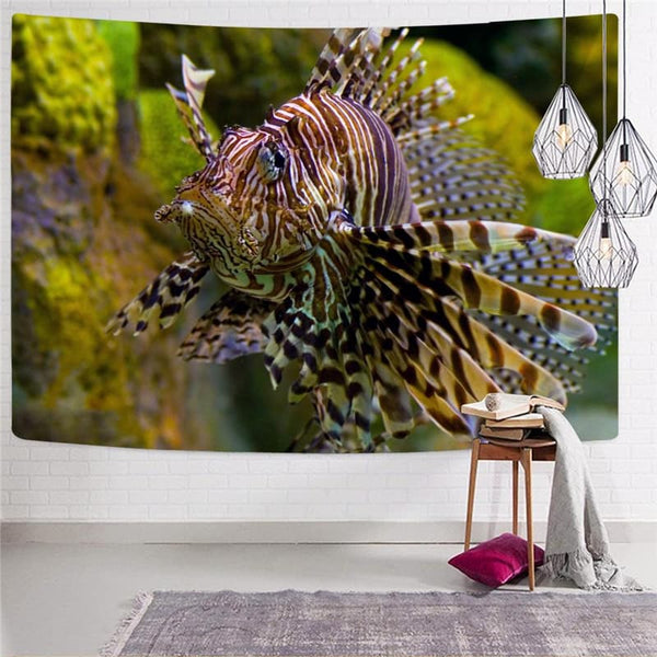 
Fish Tapestry Gothic Wall Tapestry Animal Tenture Mandala Funny Home Tapestrys Tropical Rug Wall
                