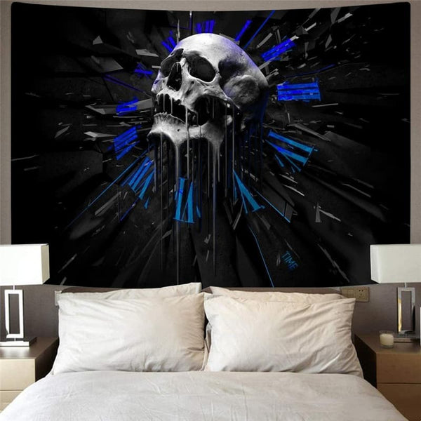 
Skull Tapiz Punk Wall Tapestry Blue Rug Wall Devil Tenture Mandala Decor Mandala
                