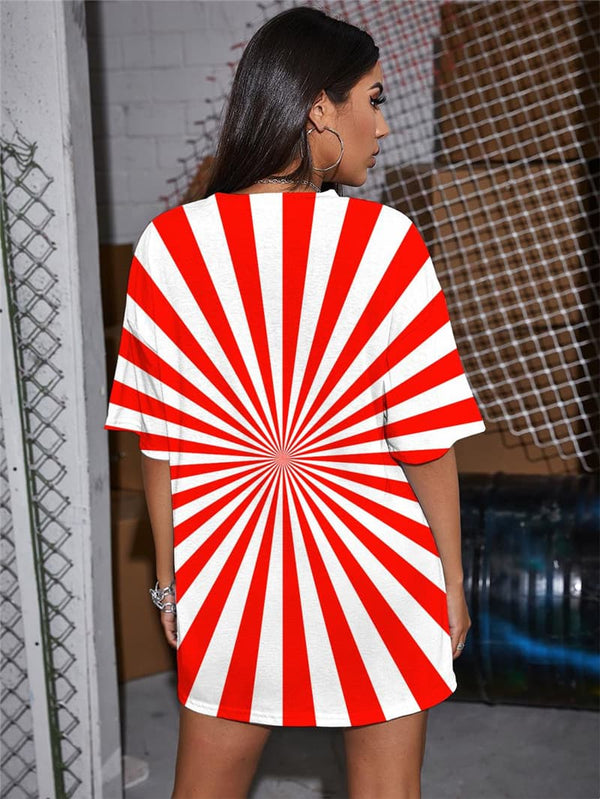 
Dizziness T Shirt Women Abstract Punk Rock Stripe Summer Harajuku Funny T shirts
                