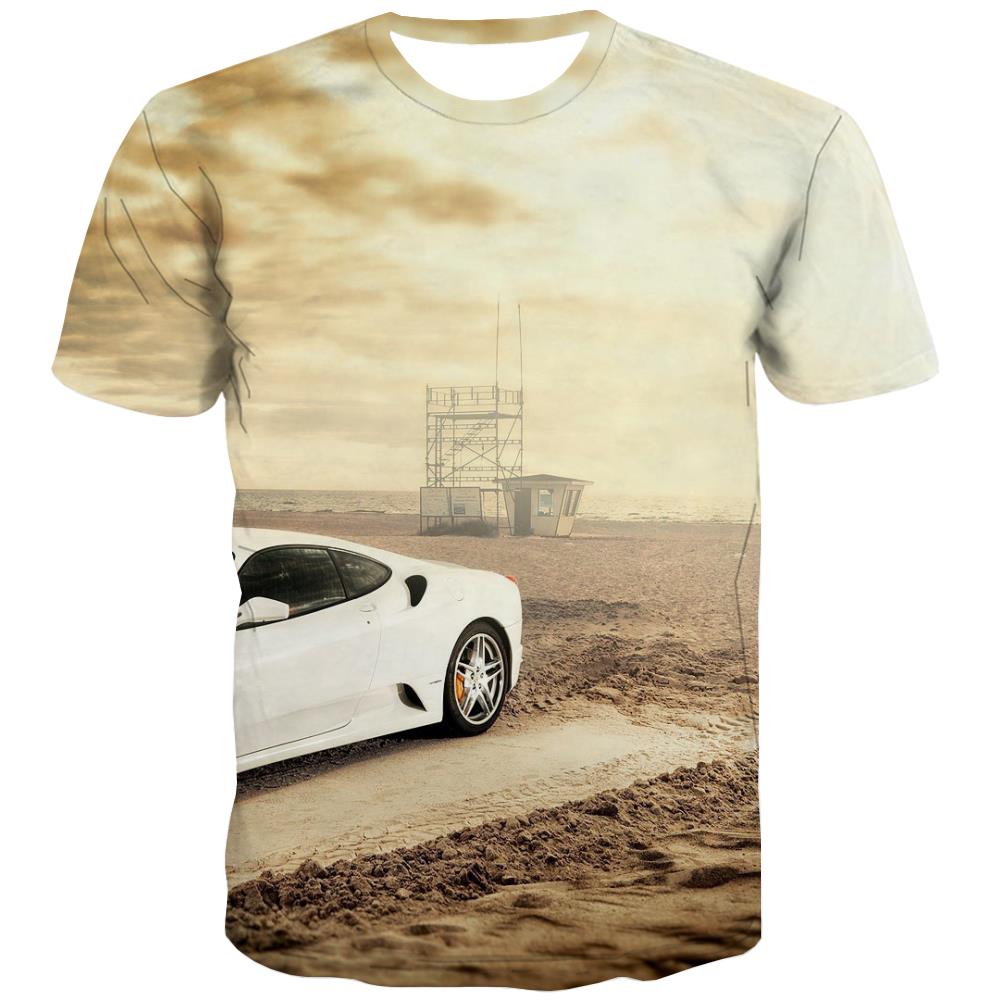 Racing Car T-shirt Men Metal Tshirts Novelty City T-shirts 3d Gray T-shirts Graphic Retro Tshirts Casual
