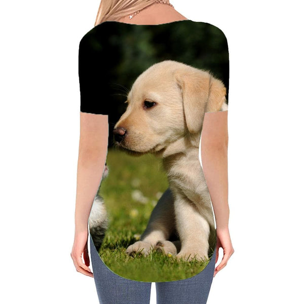 
Dog T-shirt women Cat Funny T shirts Lovely Tshirts Printed Womens Clothing
                