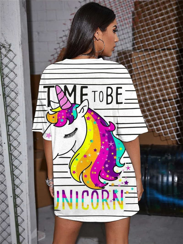 
Unicorn T Shirt Women Rainbow Punk Rock Animal T-shirts 3d Harajuku Tshirt Printed
                