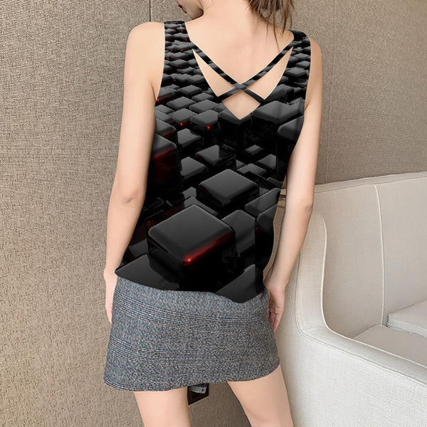 
Geometric Tank Top Women Psychedelic Anime Clothes Vortex Vest Print Stereoscopic Funny Top - KYKU
                