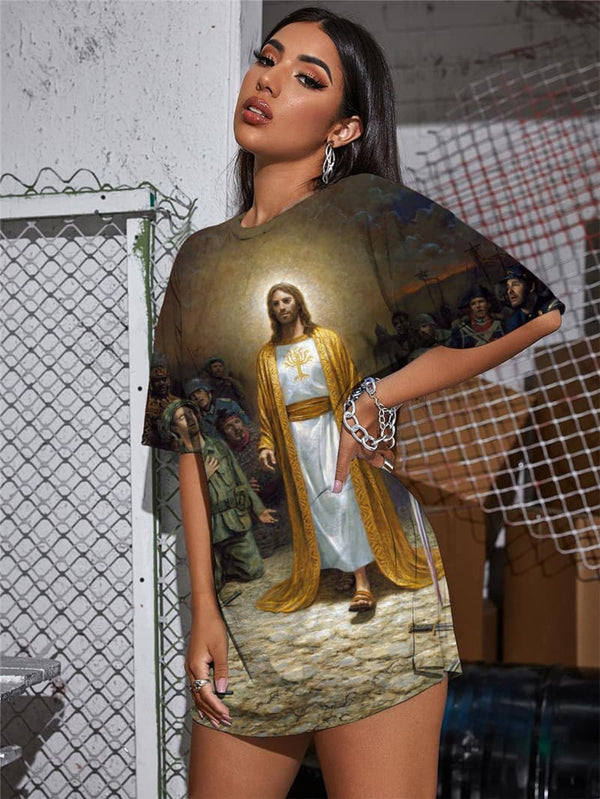 
Christian T Shirt Women Jesus T-shirts 3d Harajuku Gothic Womens Clothing Femme
                