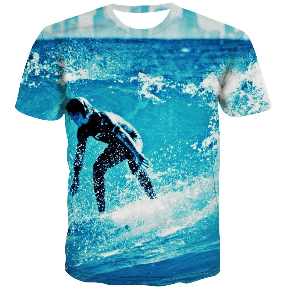 surf T-shirt Men The sea Tshirts Cool sport Tshirts Novelty Cool Tshirts Casual - KYKU