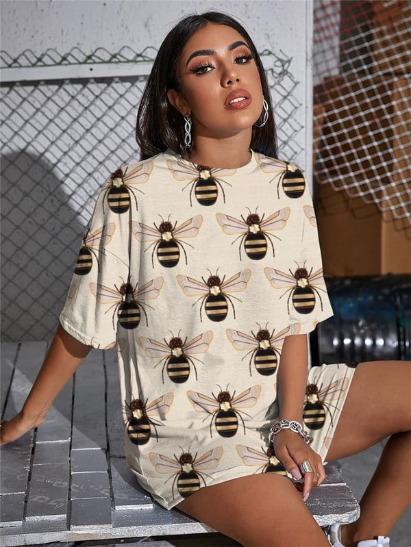 
Bee T-shirt Women Animal T-shirts 3d Harajuku Tshirt Printed Lovely Summer
                