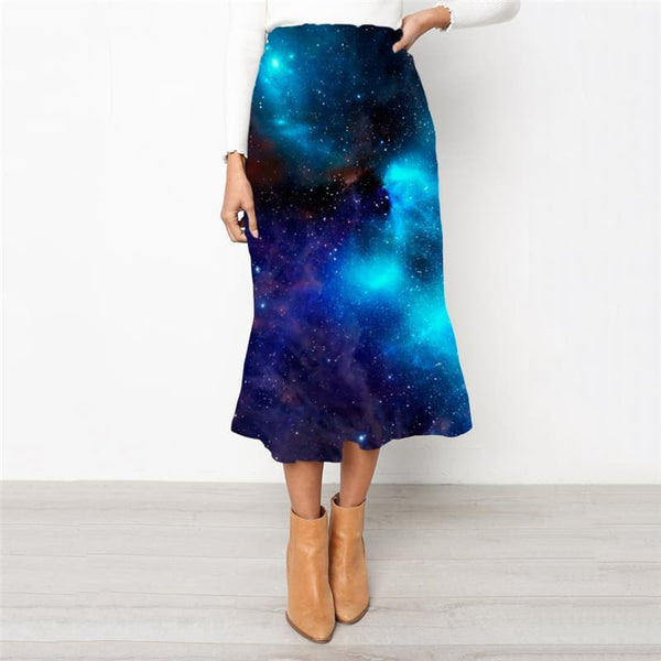 Galaxy Skirt Women Space School skirt Universe High waist skirts Nebula Skirt Ladies