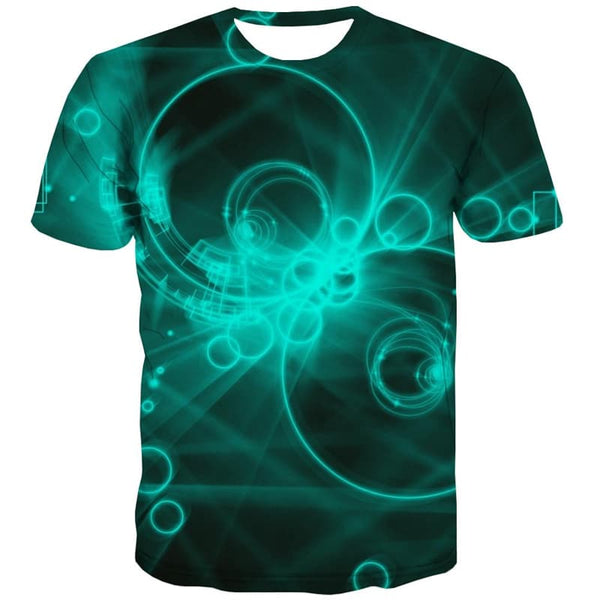 Psychedelic T-shirt Men Abstract Tshirt Printed Green T-shirts 3d Short Sleeve