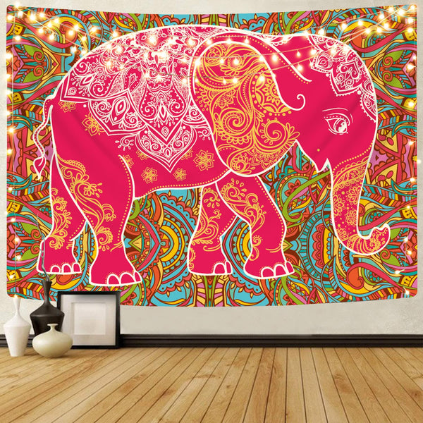 
Mandala Tapiz Psychedelic Tenture Mandala Elephant Tapestries enthusiasm Home Tapestrys red Rug Wall
                