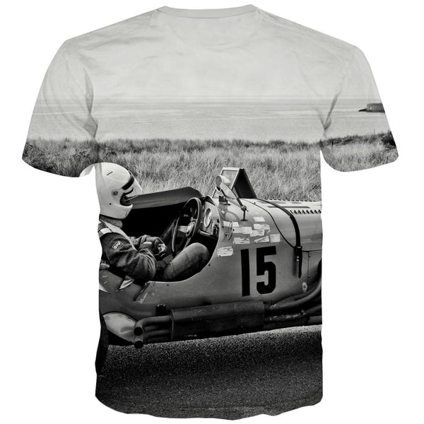 
Racing Car T-shirt Men Metal T shirts Funny City Tshirts Cool Gray Tshirts Casual Retro Shirt Print
                