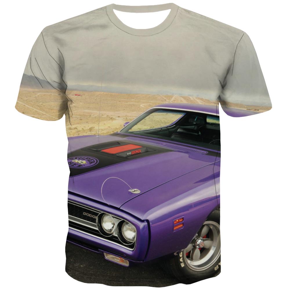 Racing Car T-shirt Men Metal T-shirts 3d City Tshirts Novelty Gray Tshirt Printed Retro Tshirt Anime