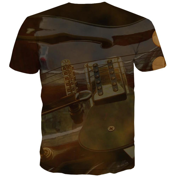 
Guitar T-shirt Men Music T-shirts 3d Wooden T shirts Funny Metal Tshirts Cool
                