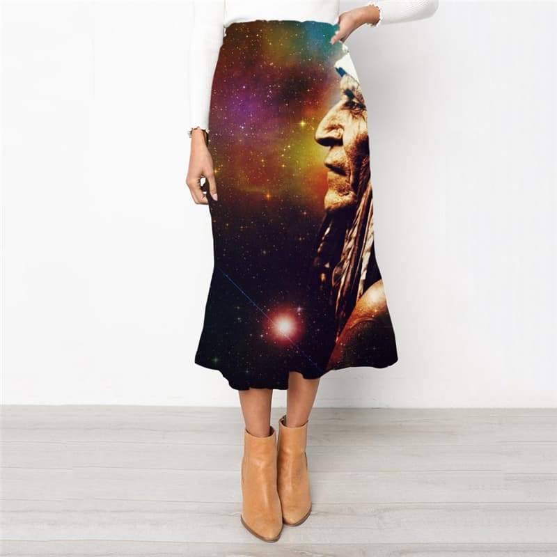 Indios Skirts Women Galaxy Skirt Ladies Space Rock Frauen Universe School skirt - KYKU