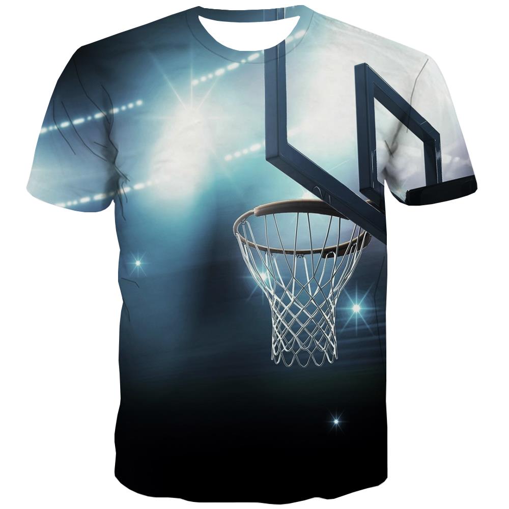 Basketball T shirts Men Night View Shirt Print Galaxy Tshirt Anime City Tshirts Casual