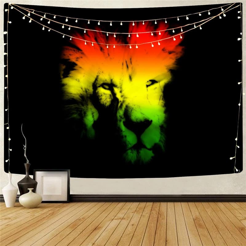 Lion Tapestry Animal Tenture Mandala Anime Tapestries Harajuku Wall Tapestry Colorful Rug Wall