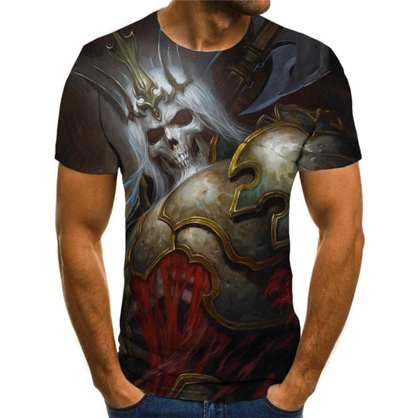 
Skull T-shirt Men Skeleton Funny T shirts War Anime Clothes Hip Hop Shirt Print
                