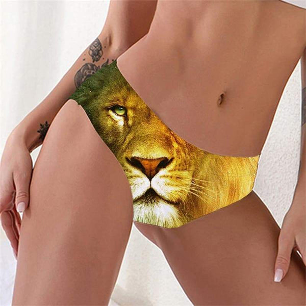 Lion Briefs Women Animal Pantys Anime Lingerie Female Nebula Seamless Galaxy Knickers - KYKU
