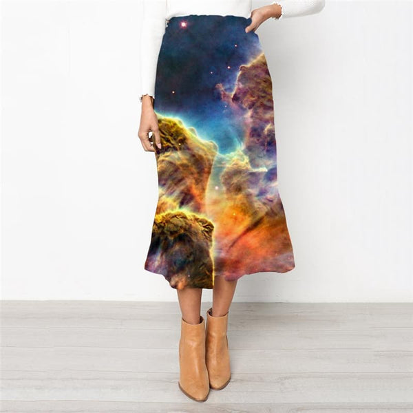 Galaxy Skirts Women Space Skirt Ladies Universe School skirt Colorful Rock Frauen