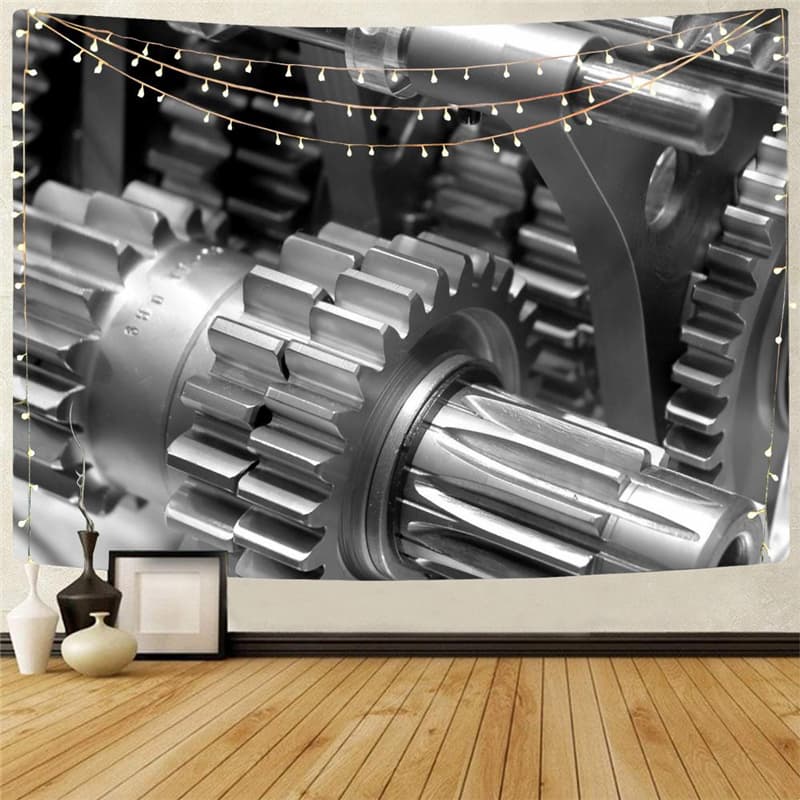Metal Tapiz Engine Home Tapestrys Gear Tapestries Punk Rock Tenture Mandala