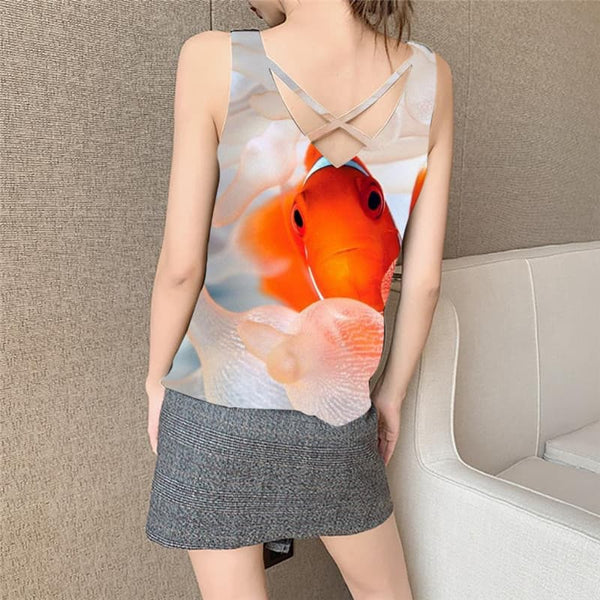 
Fish Tank Top Women Animal Tank Tops Casual Gothic Vest Printed Space Sleeveless 3d Bubble Anime Clothes
                