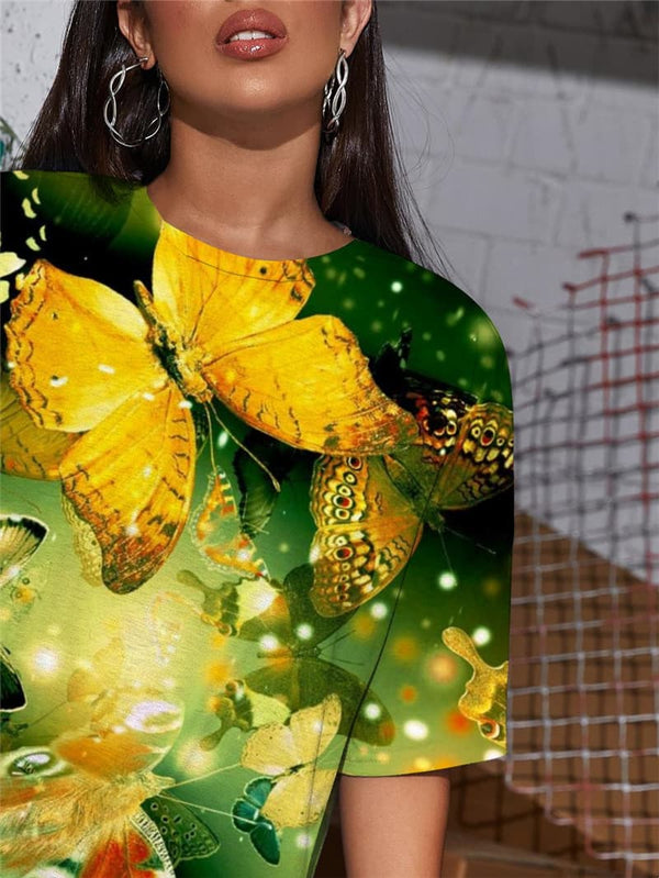 
Butterfly T Shirt Women Animal Gothic Colorful Tshirt Printed Harajuku Punk Rock
                