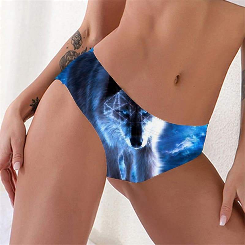 Wolf Briefs Women Animal Sexy Anime Tanga Blue Knickers Nebula Pantys - KYKU