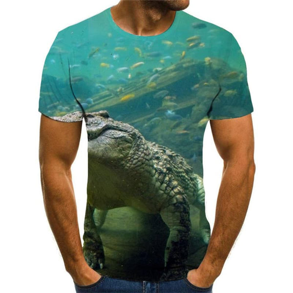 
Crocodile T-shirt Men Animal Tshirts Casual Eye Anime Clothes Harajuku Tshirt Printed
                