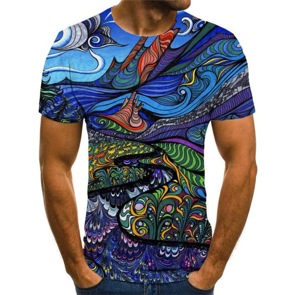 
Hippie T shirt Men Waves Tshirts Casual Colorful Funny T shirts Hip Hop Anime Clothes
                