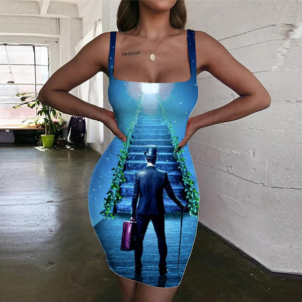 Galaxy Dresses Women Space Sundress Universe Bodycon Dress Black Hole Ladies Dresses