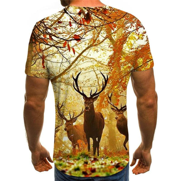
Animal T shirt Men Hunting Tshirts Casual Landscape Tshirt Printed Maple Leaf Funny T shirts
                