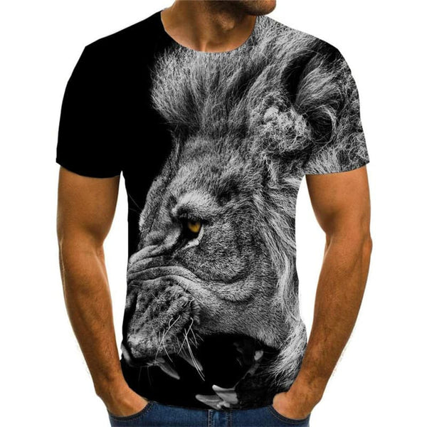 
Lion T-shirt Men Animal Shirt Print Ferocious Anime Clothes Street T-shirts 3d
                